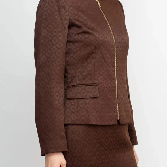 John Meyer Collection LSZipper Front Pencil Skirt Slit Back: NEW